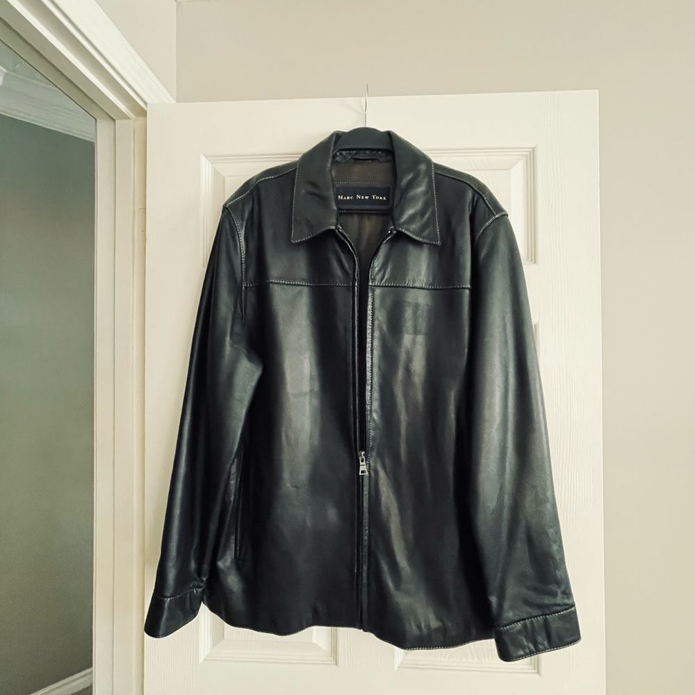 Marc New York Chocolate Brown Leather Jacket